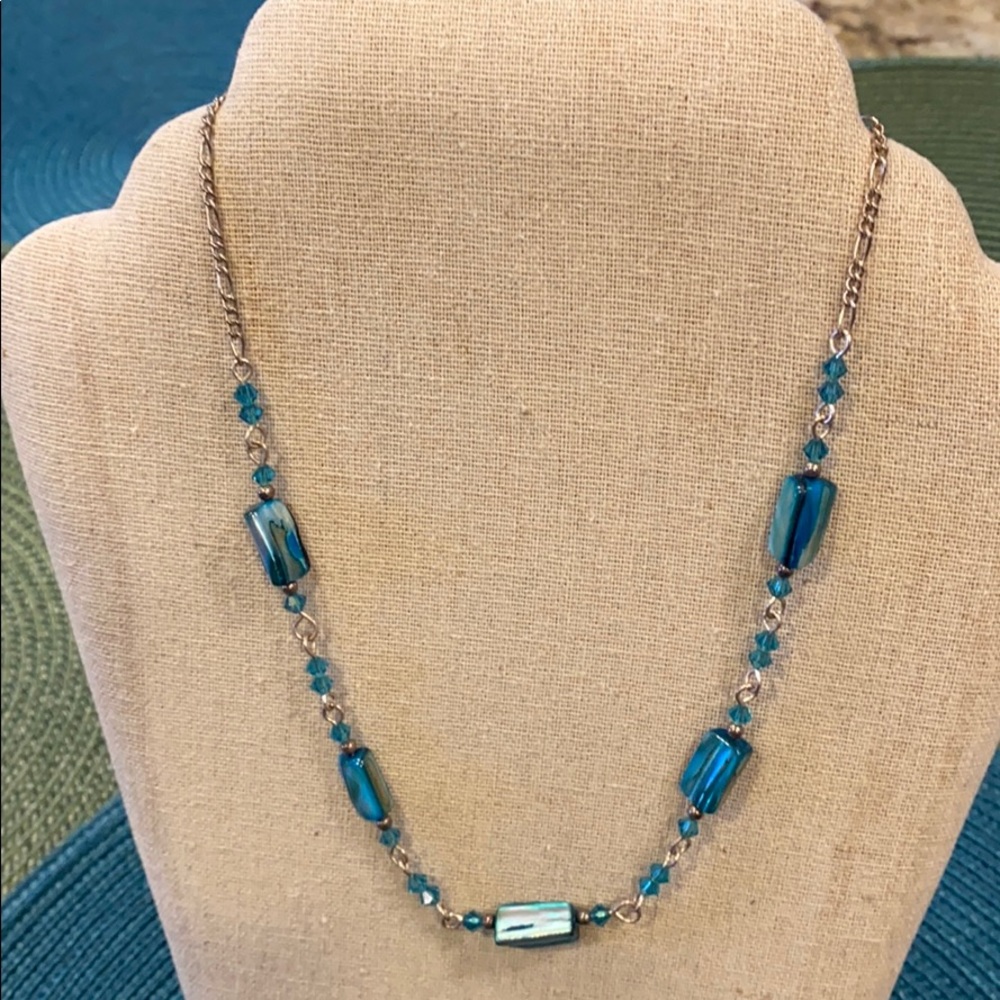 Blue beaded necklace